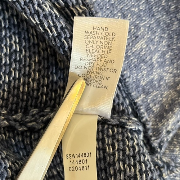 Purejill Woman's Blue Textured Cowl Neck Over-Sized Pull-Over Knit Sweater Sz Lr - Picture 8 of 8